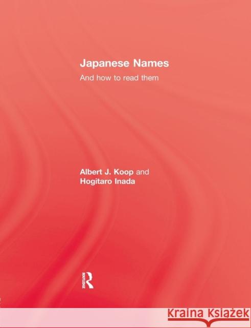 Japanese Names & How To Read Koop 9781138973664 Taylor and Francis - książka