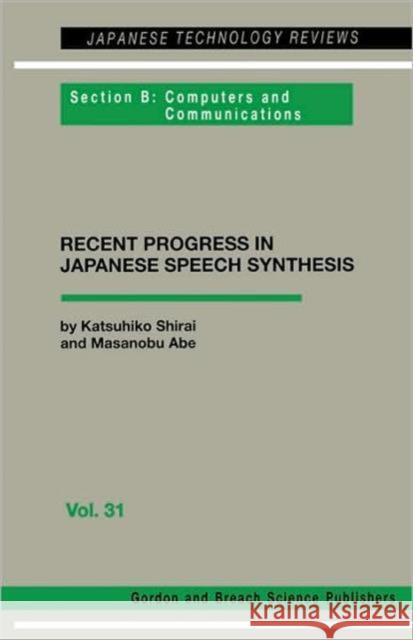 Japanese Speech Synthesis Katushiko Shirai Katsuhiko Shirai Masanobu Abe 9789056990954 CRC - książka