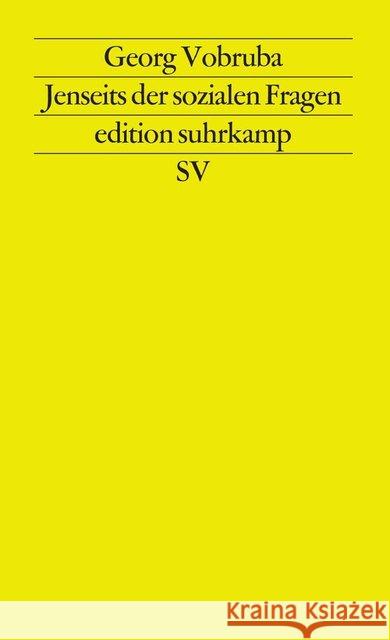 Jenseits der sozialen Fragen Vobruba, Georg 9783518116999 Suhrkamp - książka