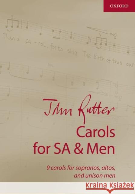 John Rutter Carols for SA and Men: Vocal score John Rutter   9780193524187 Oxford University Press - książka