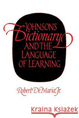 Johnson's Dictionary and the Language of Learning Robert DeMaria 9780807842010 University of North Carolina Press - książka