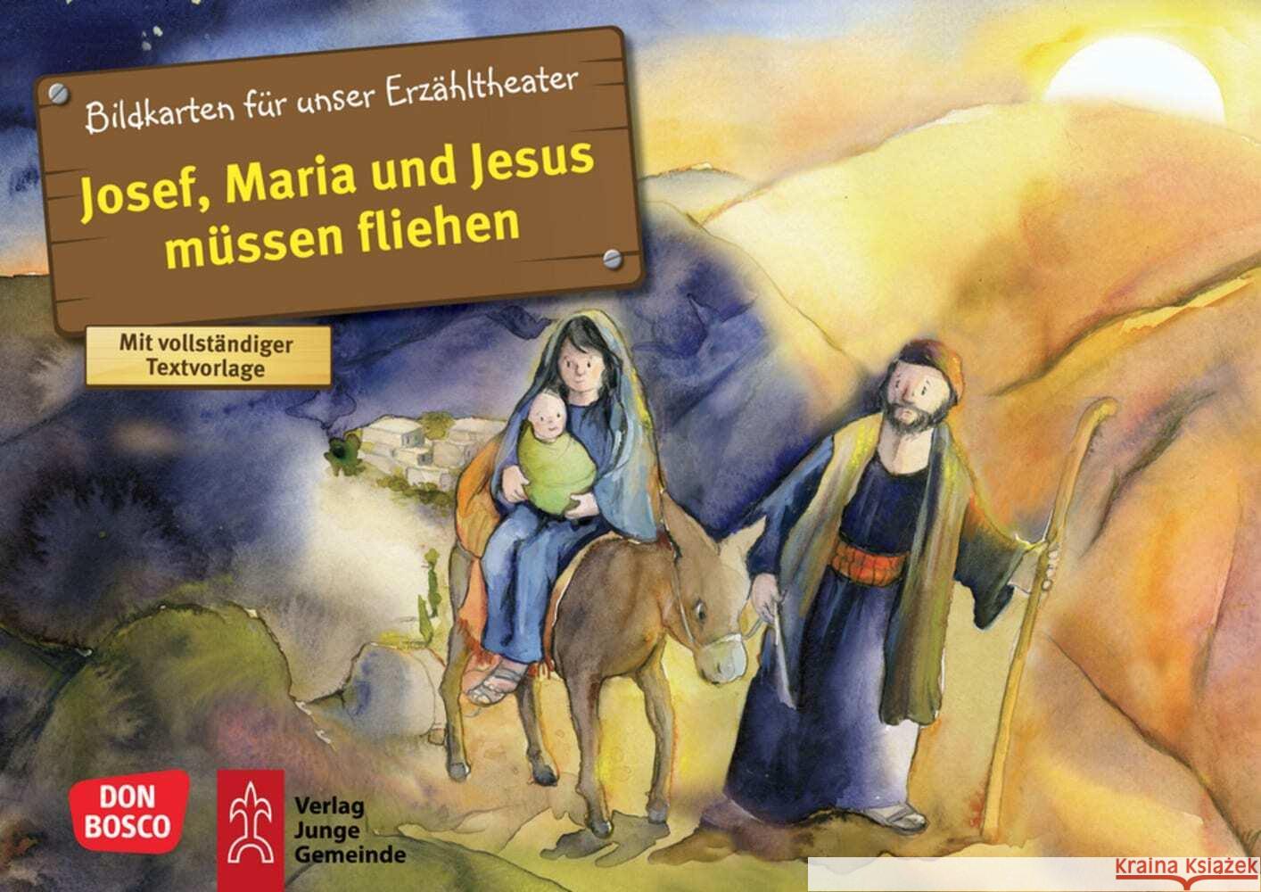 Josef, Maria und Jesus müssen fliehen. Kamishibai Bildkartenset. Nommensen, Klaus-Uwe 4260179516627 Don Bosco Medien - książka