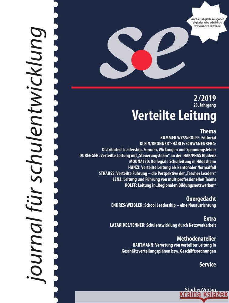 journal für schulentwicklung 2/2019  9783706559508 StudienVerlag - książka