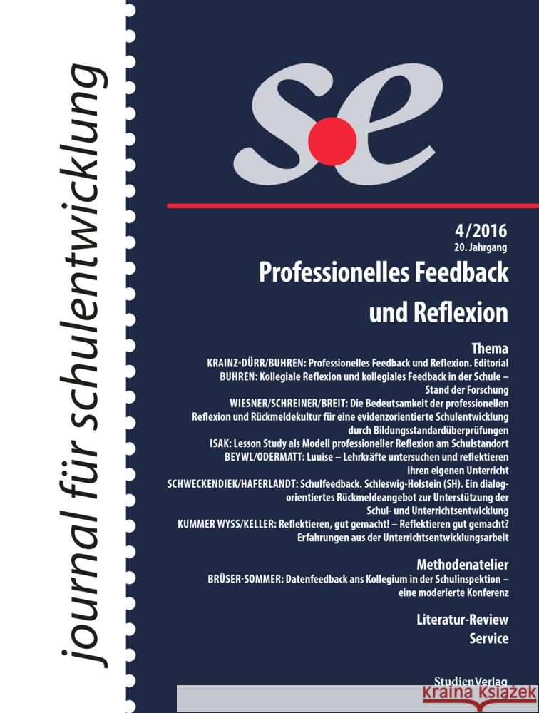 journal für schulentwicklung 4/2016  9783706555296 StudienVerlag - książka