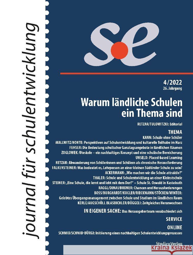 journal für schulentwicklung 4/2022  9783706562393 StudienVerlag - książka