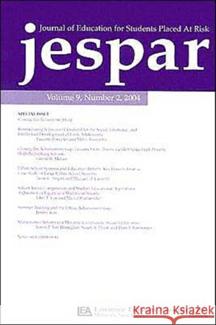 Journal of Education for Students Placed at Risk: Number 2 Stringfield, Samuel C. 9780805895513 Lawrence Erlbaum Associates - książka