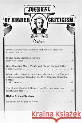 Journal of Higher Criticism Volume 17 Number 2 Robert M Price 9798844453236 Independently Published - książka
