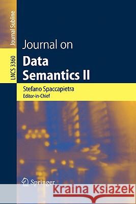 Journal on Data Semantics II Spaccapietra, Stefano 9783540242086 Springer - książka