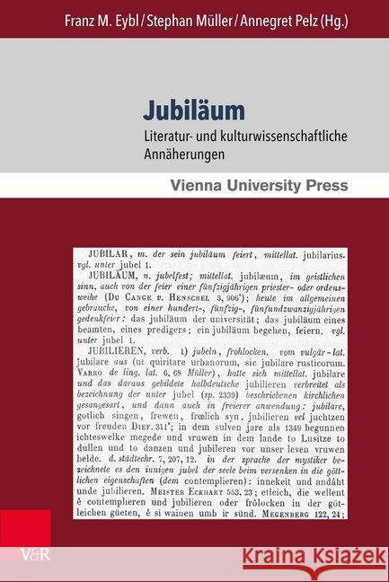 Jubilaum: Literatur- Und Kulturwissenschaftliche Annaherungen Eybl, Franz M. 9783847108016 V&r Unipress - książka