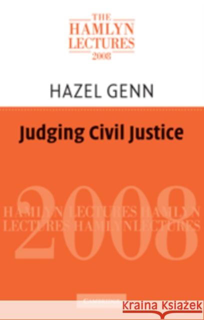 Judging Civil Justice Hazel G. Genn 9780521118941 Cambridge University Press - książka