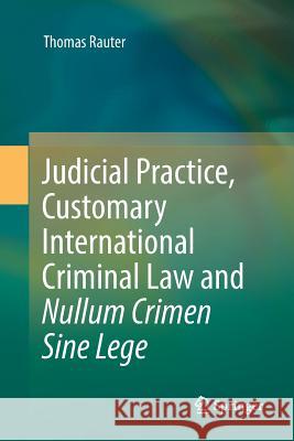 Judicial Practice, Customary International Criminal Law and Nullum Crimen Sine Lege Thomas Rauter 9783319878027 Springer - książka