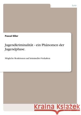 Jugendkriminalität - ein Phänomen der Jugendphase.: Mögliche Reaktionen auf kriminelles Verhalten Eßer, Pascal 9783842873063 Diplom.de - książka