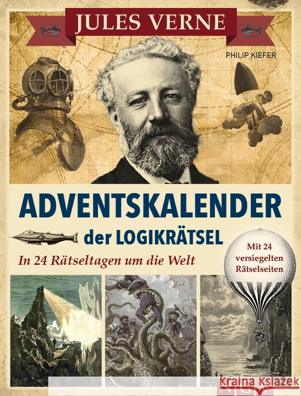 Jules Verne Adventskalender der Logikrätsel Kiefer, Philip 9783625196051 Naumann & Göbel - książka