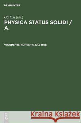 July 1988 No Contributor 9783112501290 de Gruyter - książka