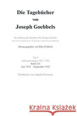 Juni 1931 - September 1932 Angela Hermann, Angela Hermann 9783598237430 de Gruyter - książka