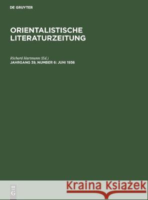 Juni 1936 Richard Hartmann, No Contributor 9783112615652 De Gruyter - książka