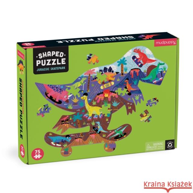 Jurassic Skatepark 75 Piece Shaped Scene Puzzle Rob Hodgson 9780735376496 Galison - książka