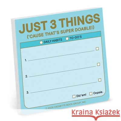 Just 3 Things: Sticky Notes Knock Knock 9781683495888 Knock Knock - książka