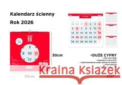 Kalendarz 2026 ścienny 30x30cm czerwony  8435721030111 MP Main Paper - książka