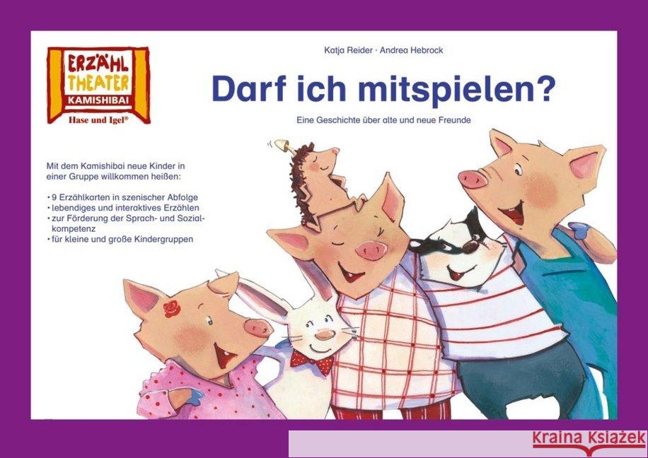 Kamishibai: Darf ich mitspielen? : 9 Bildkarten für das Erzähltheater Hebrock, Andrea, Reider, Katja 4260505831134 Hase und Igel - książka