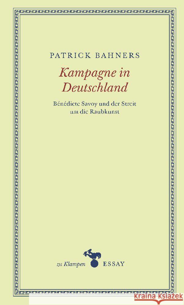 Kampagne in Deutschland Bahners, Patrick 9783866748255 zu Klampen Verlag - książka