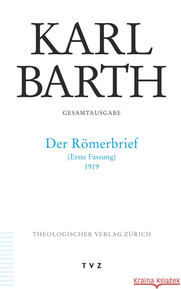 Karl Barth Gesamtausgabe Barth, Karl 9783290186814 TVZ Theologischer Verlag - książka