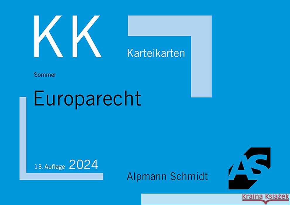 Karteikarten Europarecht Sommer, Christian 9783867529228 Alpmann und Schmidt - książka