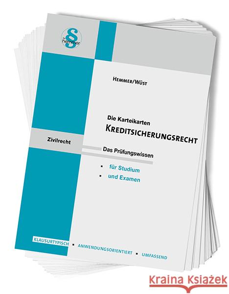 Karteikarten Kreditsicherungsrecht Hemmer, Karl-Edmund, Wüst, Achim 9783968382715 hemmer/wüst - książka