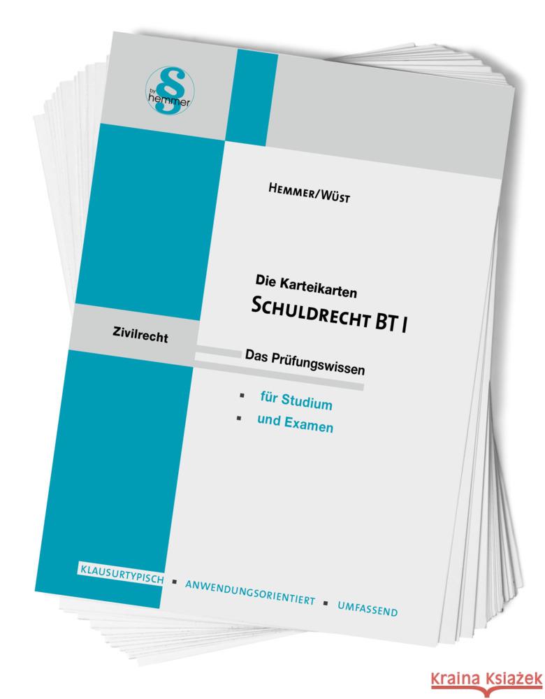 Karteikarten Schuldrecht BT I Hemmer, Karl-Edmund, Wüst, Achim 9783968382234 hemmer/wüst - książka