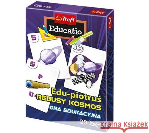 Karty Edu Piotruś - Rebusy kosmos TREFL Praca Zbiorowa 5900511084351 Trefl - książka