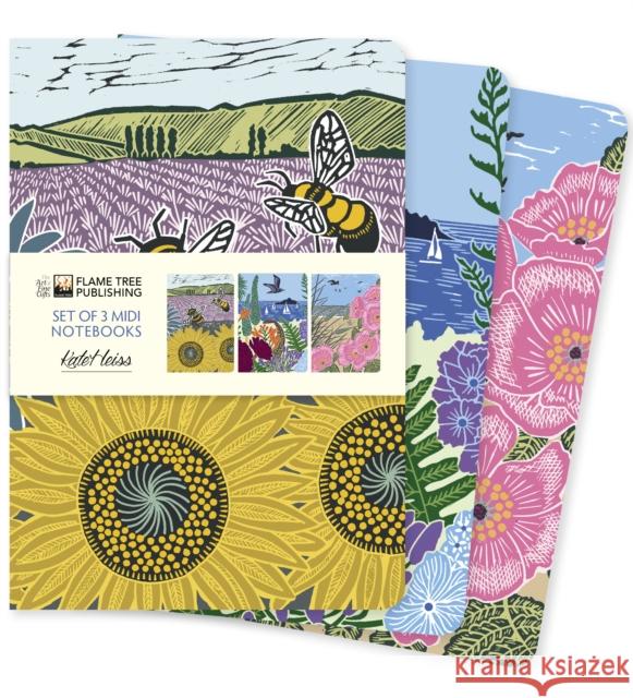 Kate Heiss Set of 3 Midi Notebooks  9781804176795 Flame Tree Publishing - książka