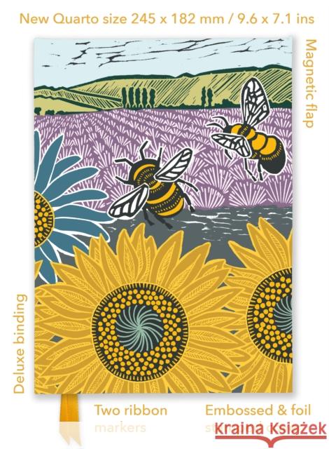 Kate Heiss: Sunflower Fields (Foiled Quarto Journal) Flame Tree Studio 9781835622247 Flame Tree Gift - książka