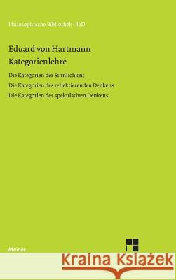 Kategorienlehre Eduard Von Hartmann, Fritz Kern 9783787328949 Felix Meiner - książka