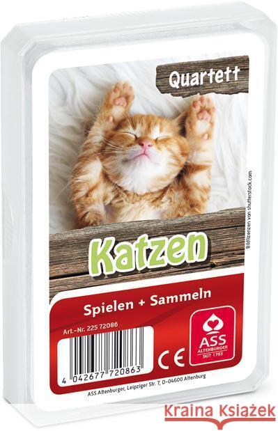 Katzen, Quartett (Kartenspiel)  4042677720863 ASS Spielkartenfabrik - książka