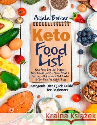Keto Food List: Ketogenic Diet Quick Guide for Beginners: Keto Food List with Macros, Nutritional Charts Meal Plans & Recipes with Cal Adele Baker 9781087816500 Oksana Alieksandrova - książka