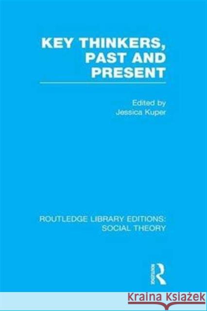 Key Thinkers, Past and Present (Rle Social Theory) Jessica Kuper   9781138974012 Taylor and Francis - książka