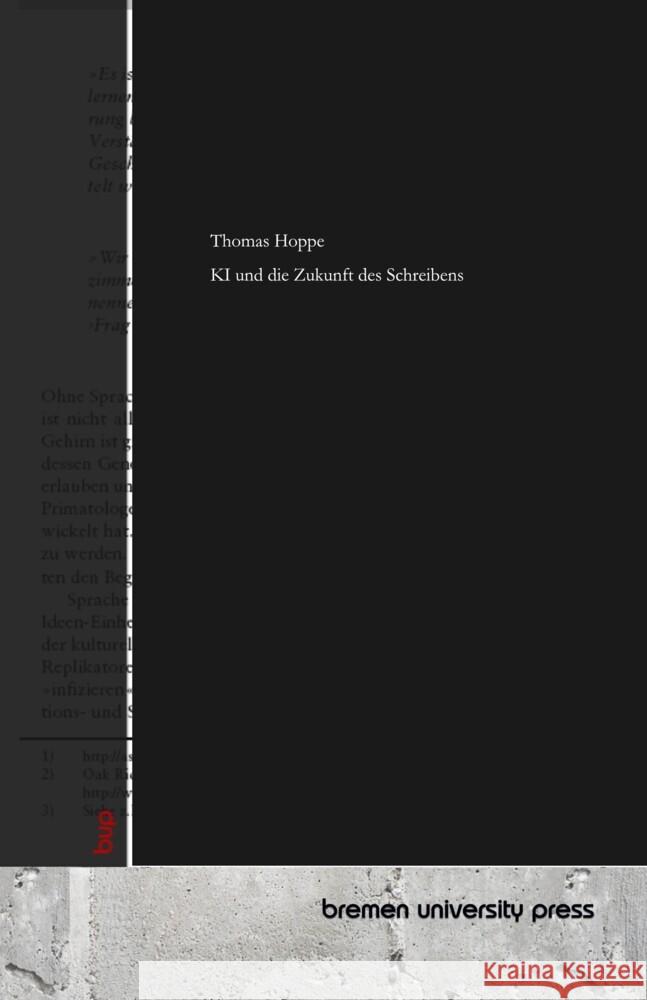 KI und die Zukunft des Schreibens Hoppe, Thomas 9783691733082 Bremen University Press - książka