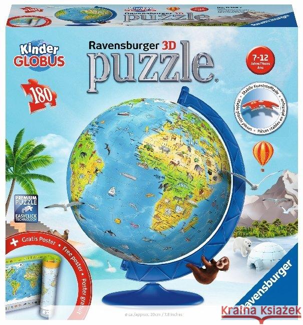 Kinderglobus in deutscher Sprache (Puzzle) : Erlebe Puzzeln in der 3. Dimension  4005556111602 Ravensburger Verlag - książka