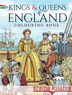 Kings and Queens of England Coloring Book John Green 9780486446660 Dover Publications - książka