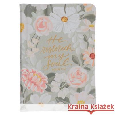 KJV Bible Compact Faux Leather, Gray Floral Printed Ps. 23:3 Christian Art Gifts 9781639529803 Christian Art Publishers - książka