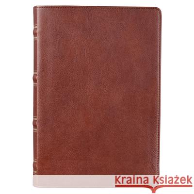 KJV Giant Print Full-Size Bible Brown Full Grain Leather  9781432133887 Christian Art Gifts Inc - książka