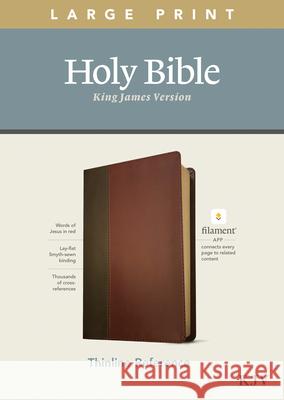 KJV Large Print Thinline Reference Bible, Filament Enabled Edition (Red Letter, Leatherlike, Brown/Mahogany) Tyndale 9781496447166 Tyndale House Publishers - książka