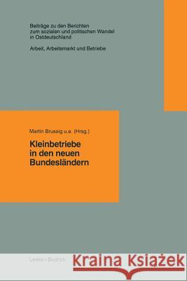 Kleinbetriebe in Den Neuen Bundesländern Brussig, Martin U. a. 9783322924087 Vs Verlag Fur Sozialwissenschaften - książka