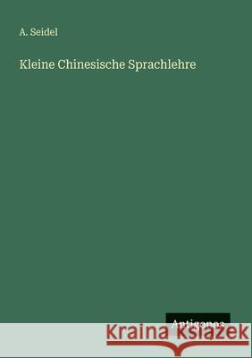Kleine Chinesische Sprachlehre A. Seidel 9783563947784 Antigonos Verlag - książka