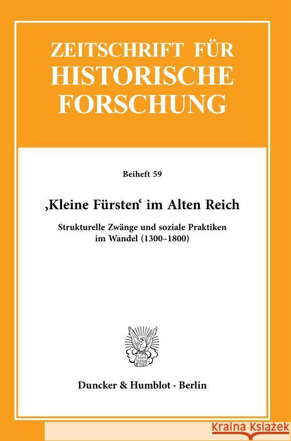 'Kleine Fürsten' im Alten Reich.  9783428184279 Duncker & Humblot - książka