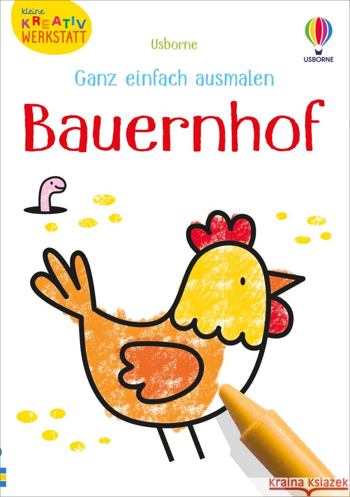 Kleine Kreativ-Werkstatt - Ganz einfach ausmalen: Bauernhof Nolan, Kate 9781789417425 Usborne Verlag - książka