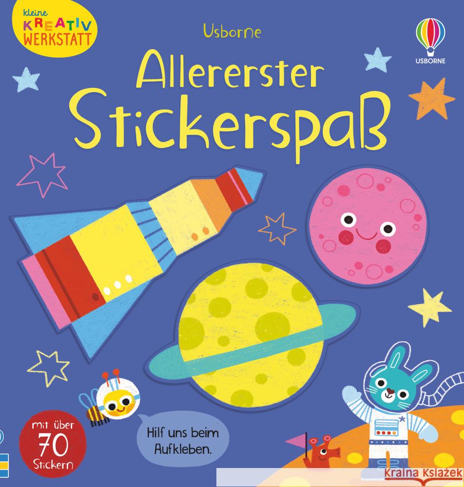 Kleine Kreativ-Werkstatt: Allererster Stickerspaß Oldham, Matthew, Thompson, Sophie 9781789416381 Usborne Verlag - książka