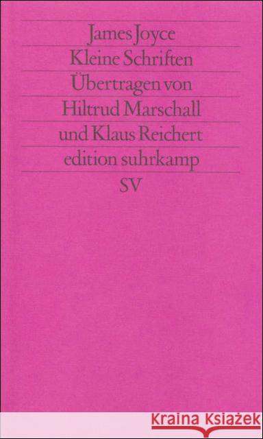 Kleine Schriften Joyce, James 9783518114377 Suhrkamp - książka