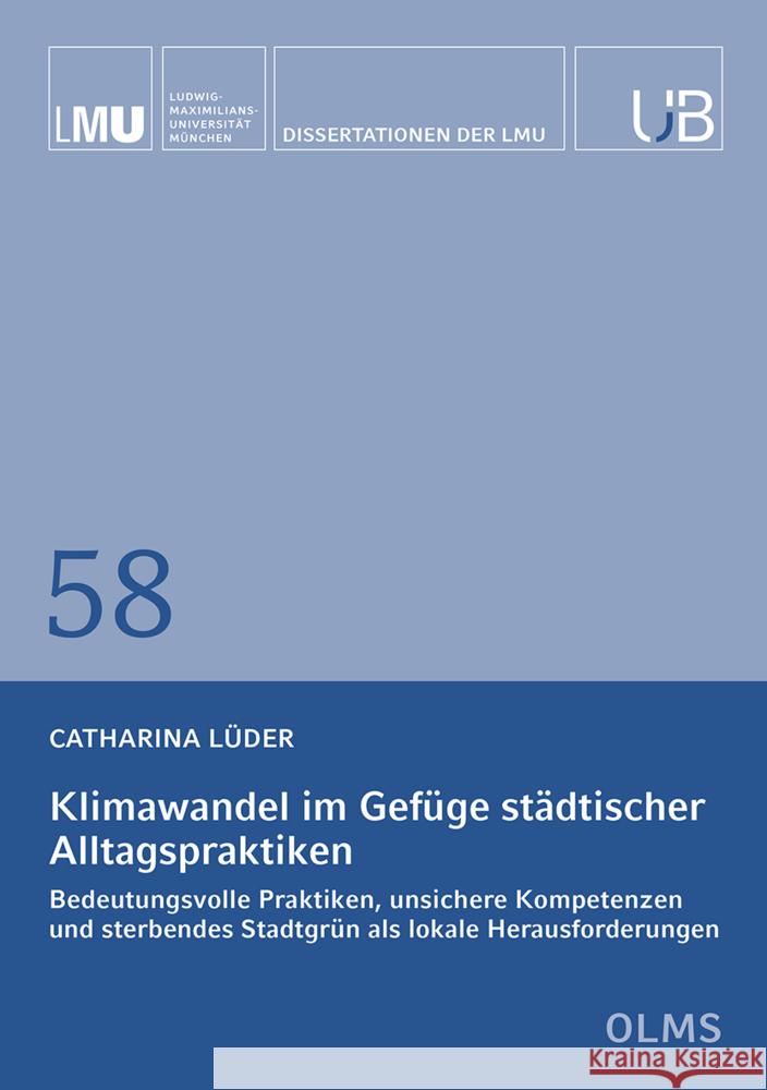 Klimawandel im Gefüge städtischer Alltagspraktiken Lüder, Catharina 9783487162454 Olms Wissenschaft - książka