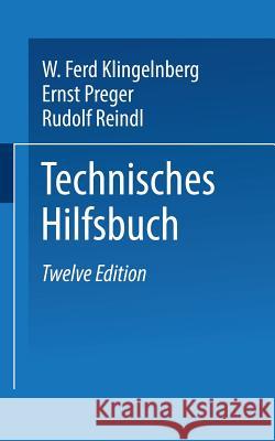 Klingelnberg Technisches Hilfsbuch W. Ferd Klingelnberg Ernst Preger Rudolf Reindl 9783662358085 Springer - książka